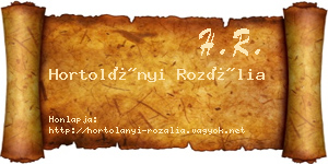 Hortolányi Rozália névjegykártya